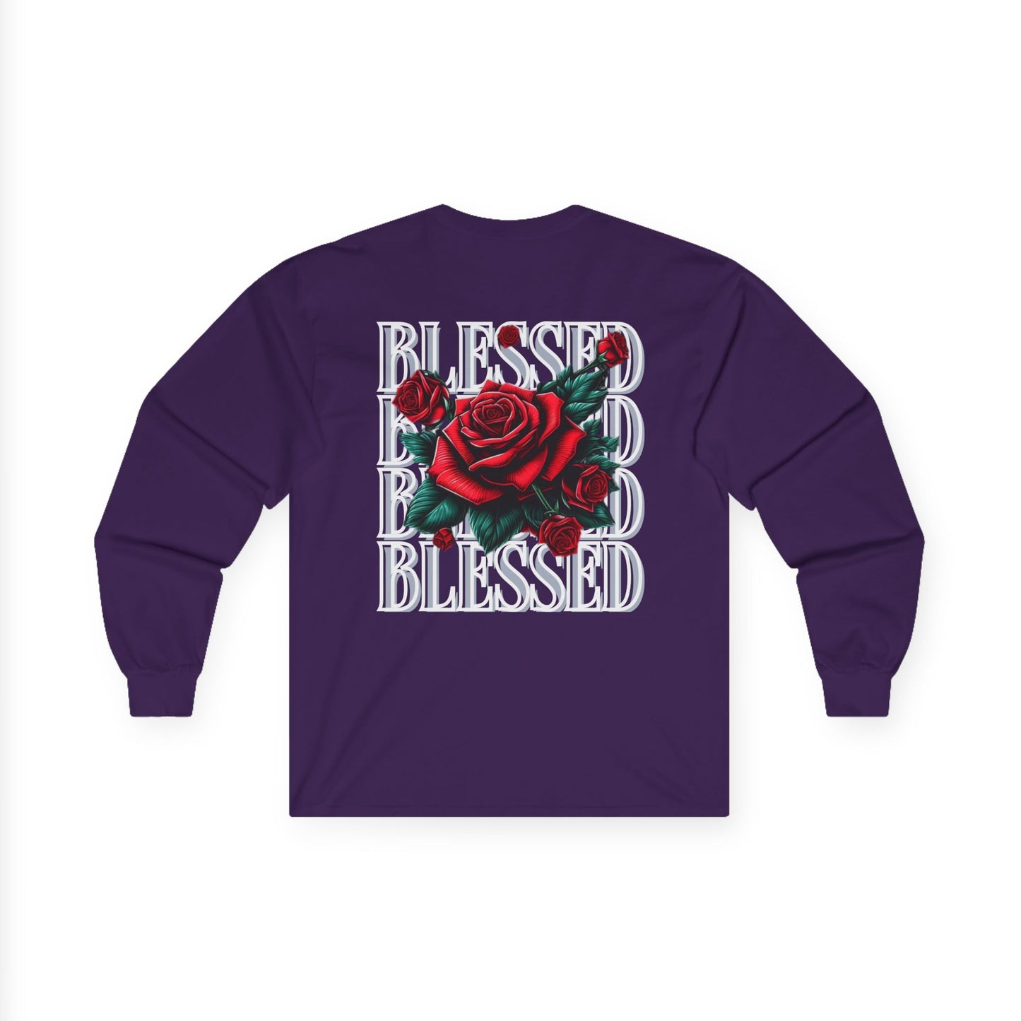 Blessed Rose Front & Back Shirt – Dual Design Faith Tee | Christian Floral Graphic
