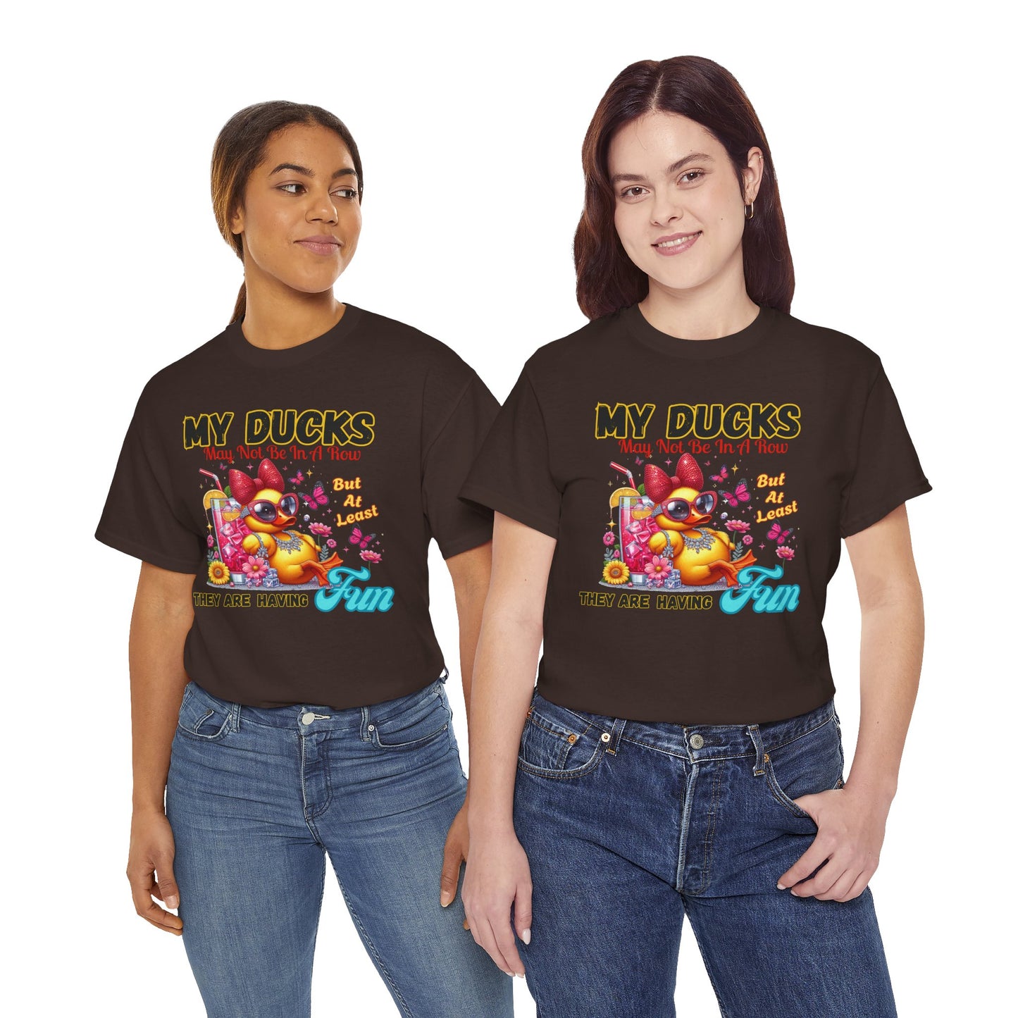 Funny Duck Shirt – “My Ducks May Not Be In A Row But At Least They’re Having Fun” – Cute Summer Graphic Tee – Gildan 5000 Unisex T-Shirt