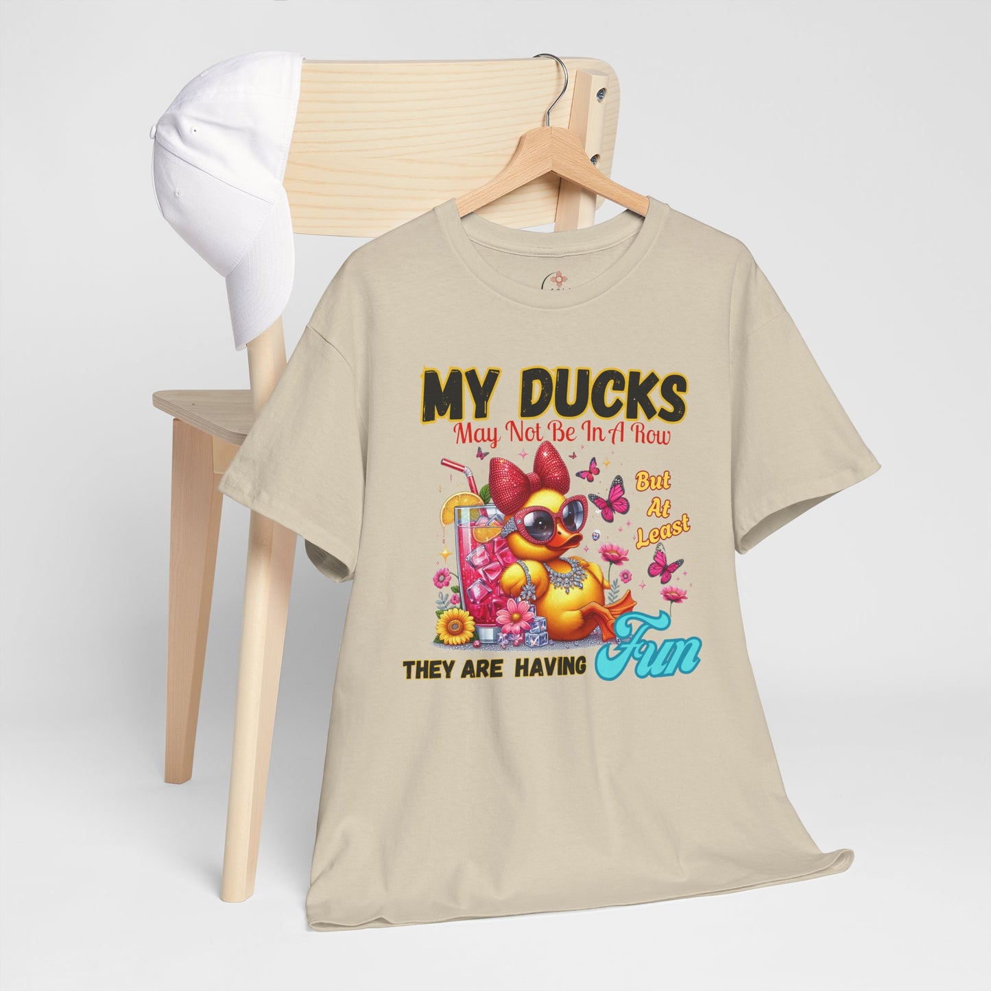 Funny Duck Shirt – “My Ducks May Not Be In A Row But At Least They’re Having Fun” – Cute Summer Graphic Tee – Gildan 5000 Unisex T-Shirt