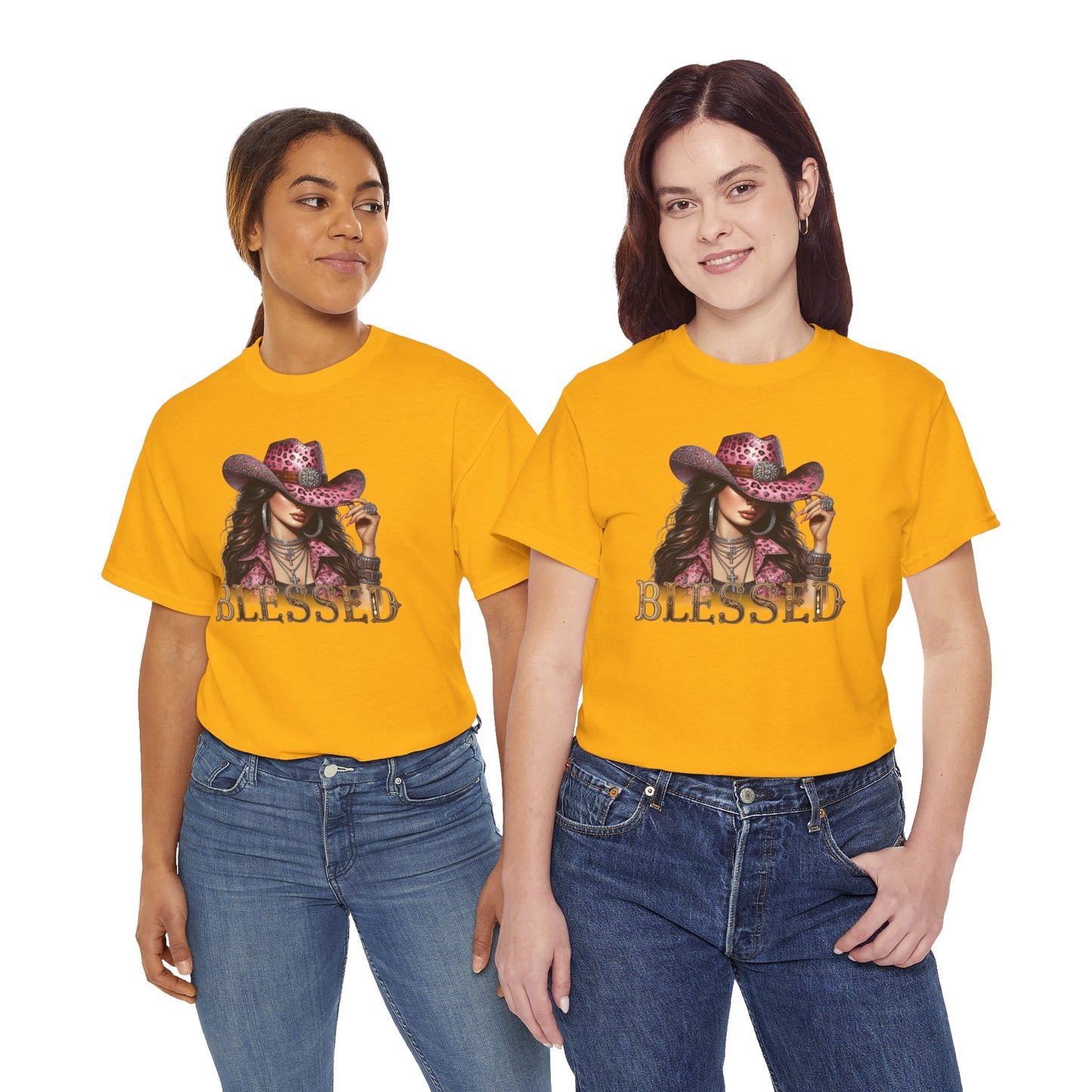 Blessed Cowgirl Shirt – Pink Leopard Western Glam Tee