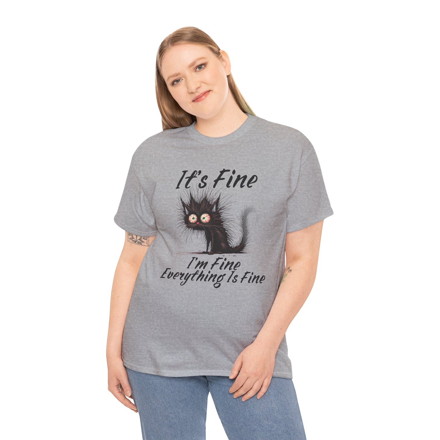 “It’s Fine, I’m Fine, Everything Is Fine” Funny Stressed Cat Shirt