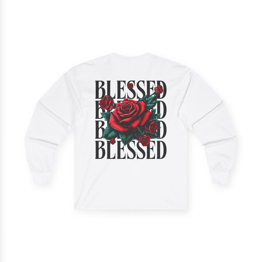 Blessed Rose Front & Back Shirt – Dual Design Faith Tee | Christian Floral Graphic
