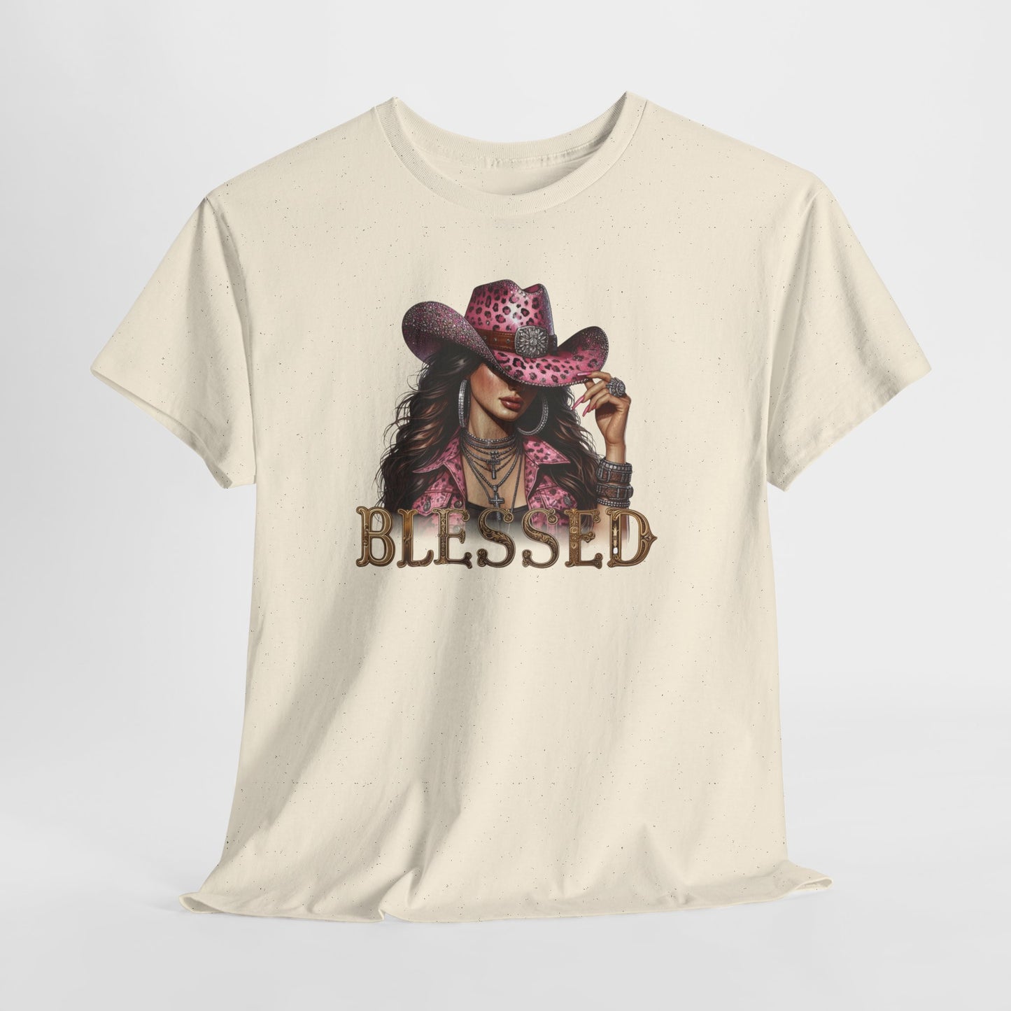Blessed Cowgirl Shirt – Pink Leopard Western Glam Tee