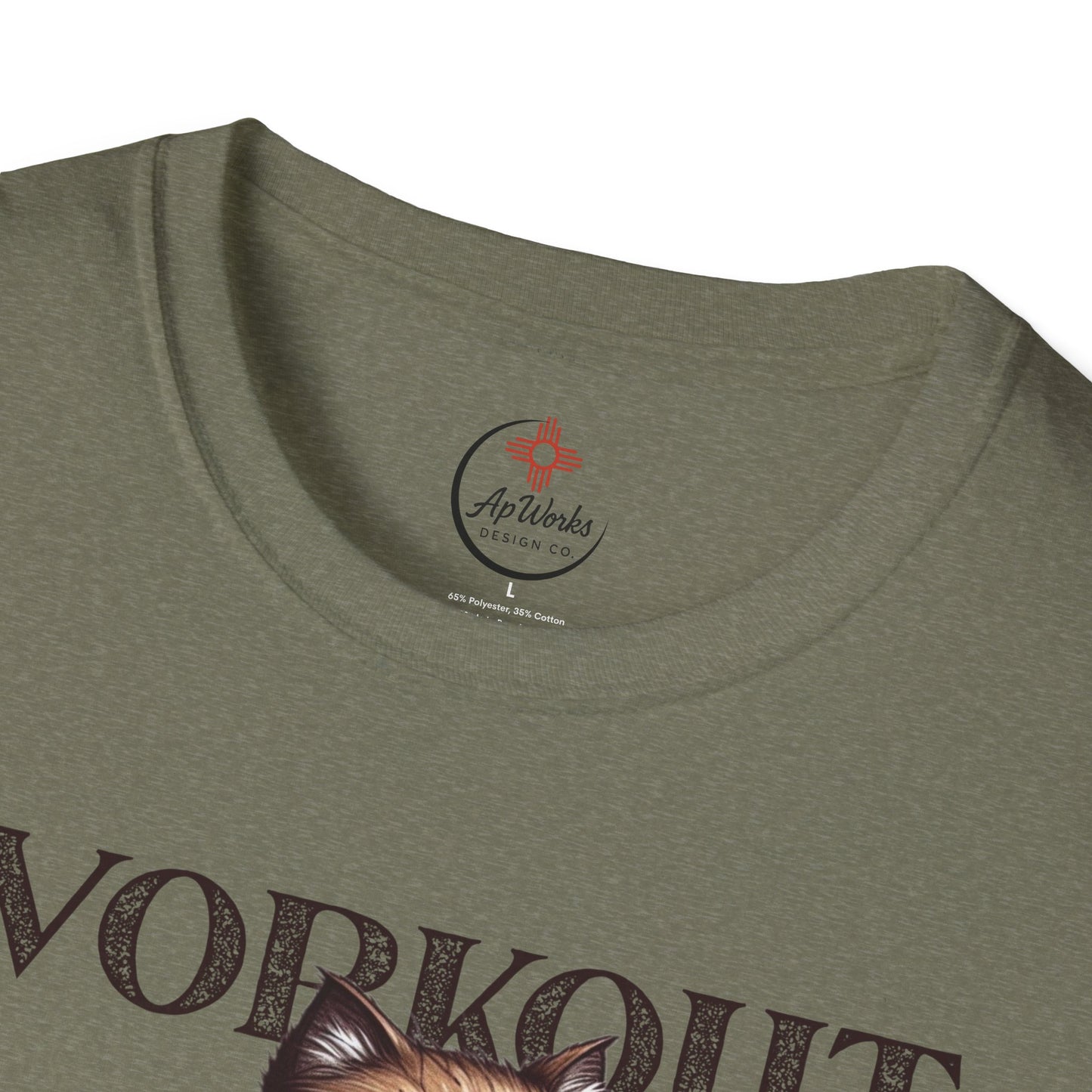 Workout Cat T-Shirt – “Because Murder Is Wrong” Funny Gym Tee