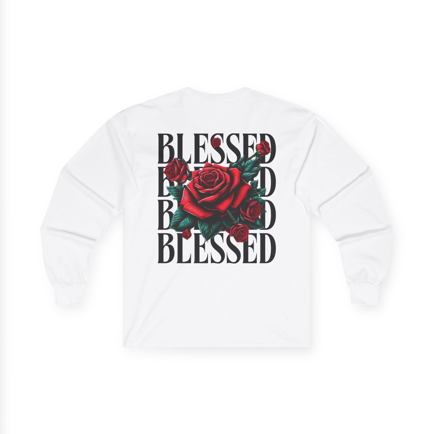 Blessed Roses Long Sleeve Tee – Bold Faith & Style Graphic
