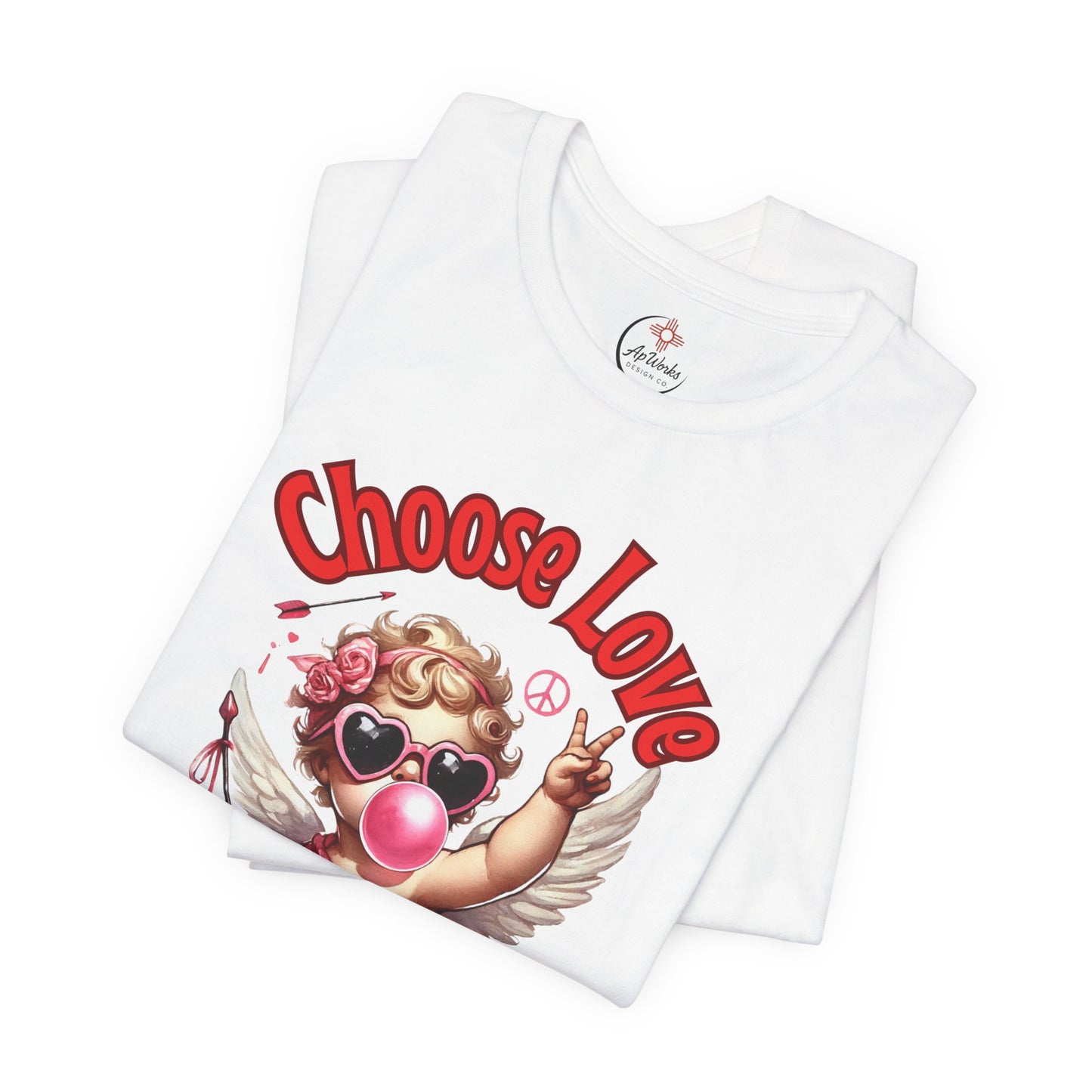 Choose Love Cupid T-Shirt – Peace & Love Valentine Graphic Tee