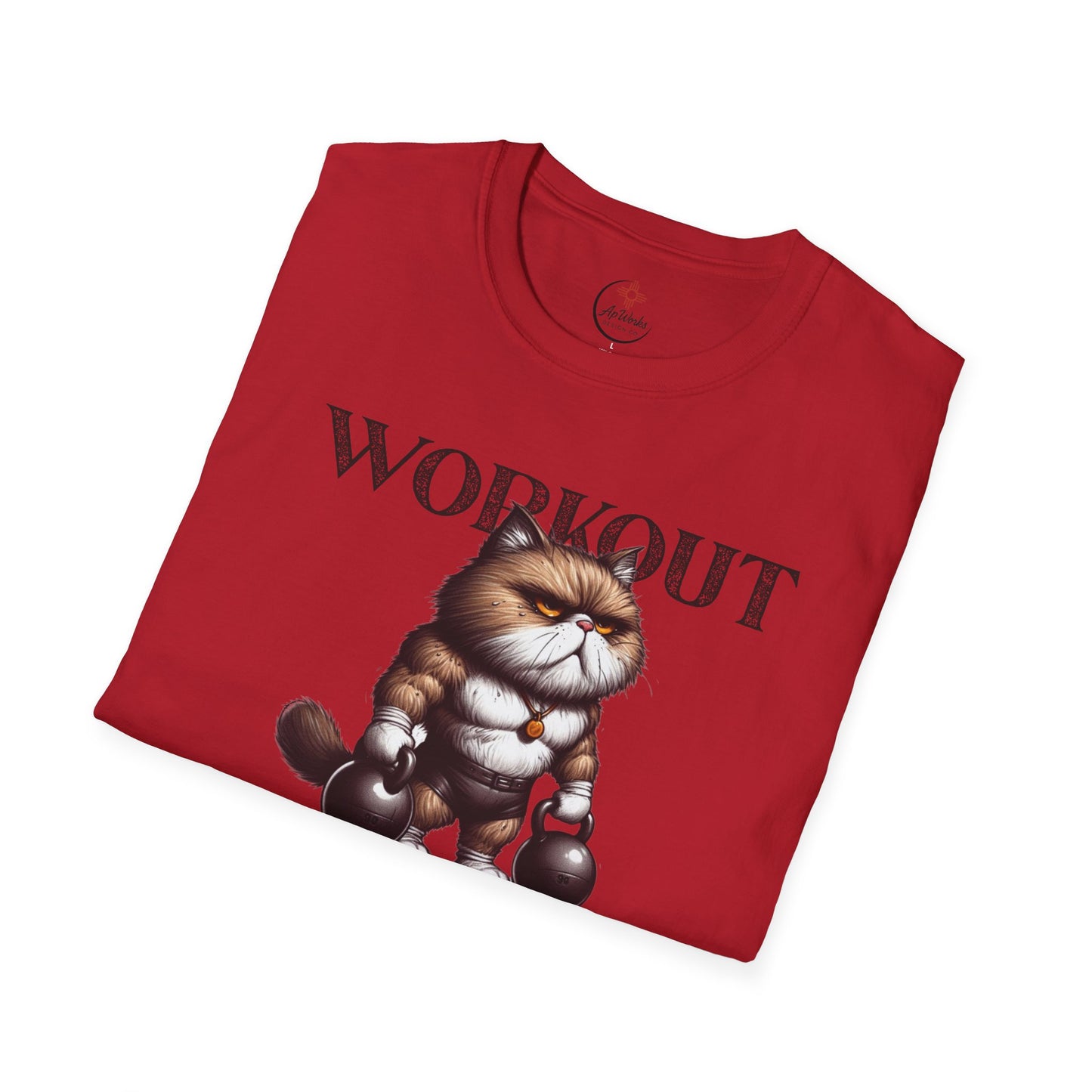 Workout Cat T-Shirt – “Because Murder Is Wrong” Funny Gym Tee
