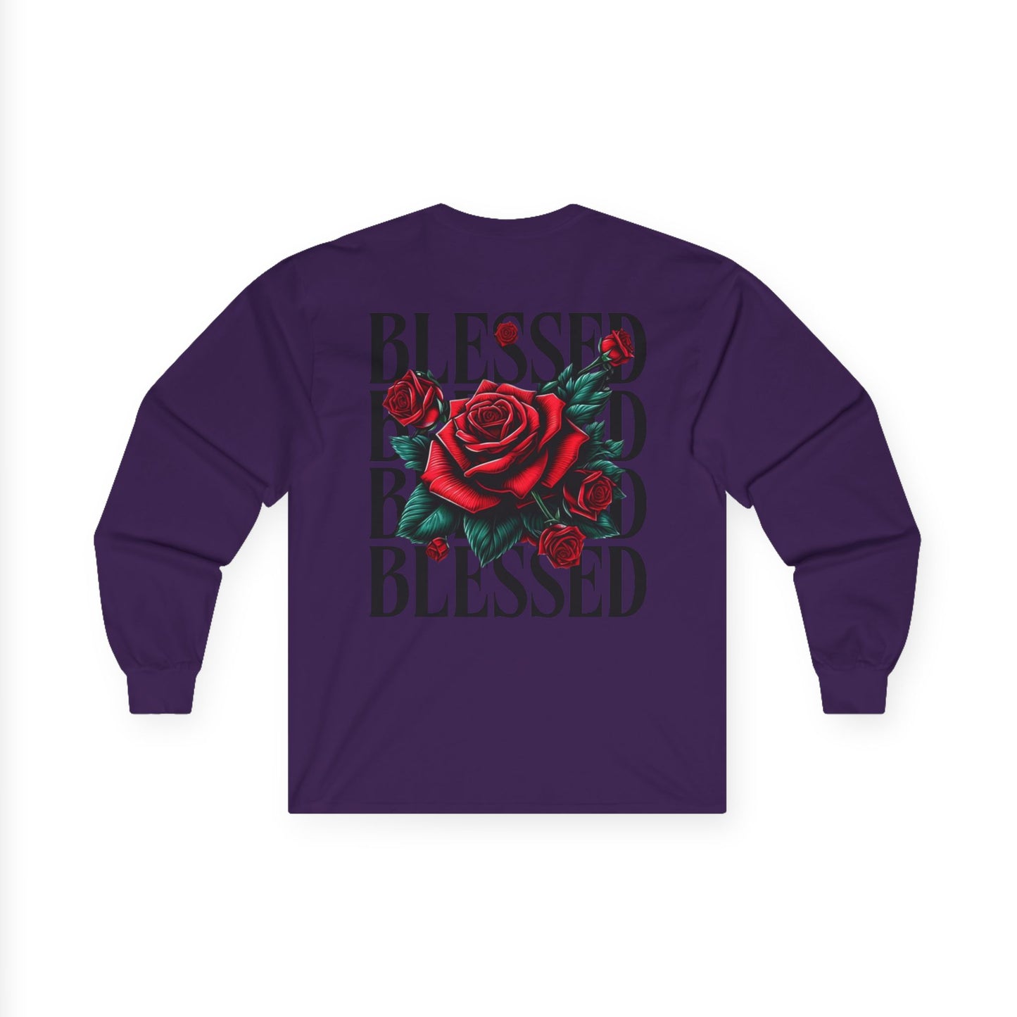 Blessed Roses Long Sleeve Tee – Bold Faith & Style Graphic