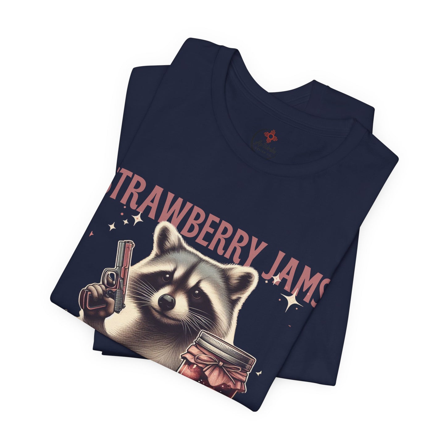 Strawberry Jams But My Glock Don’t – Funny Raccoon Gun T-Shirt