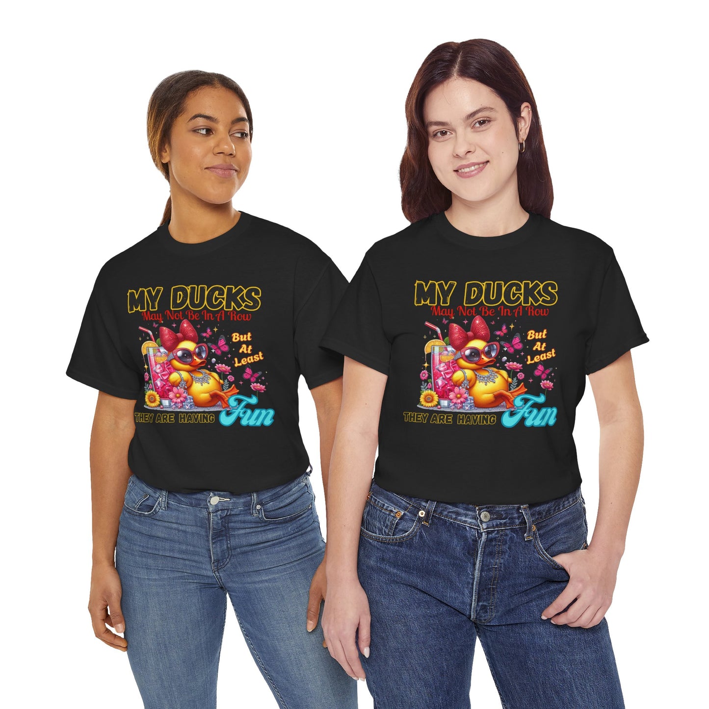 Funny Duck Shirt – “My Ducks May Not Be In A Row But At Least They’re Having Fun” – Cute Summer Graphic Tee – Gildan 5000 Unisex T-Shirt