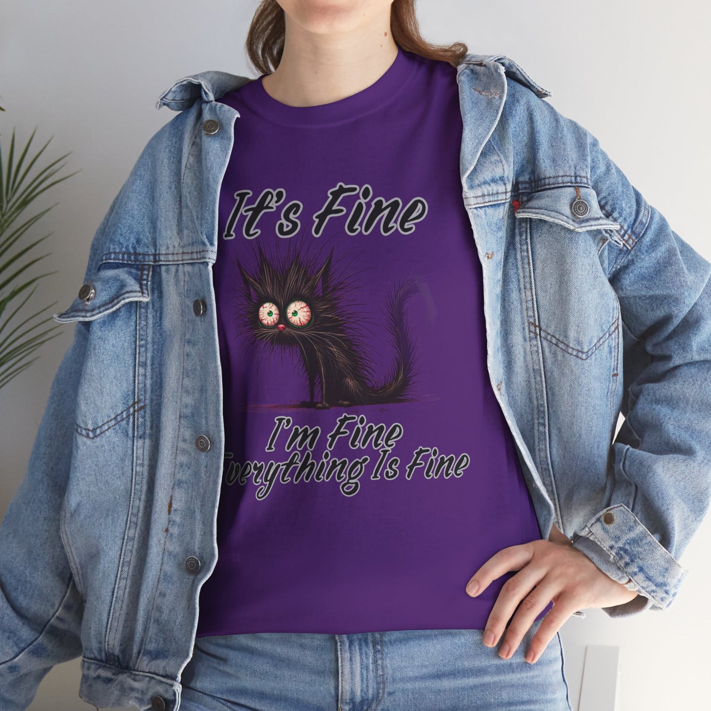 “It’s Fine, I’m Fine, Everything Is Fine” Funny Stressed Cat Shirt