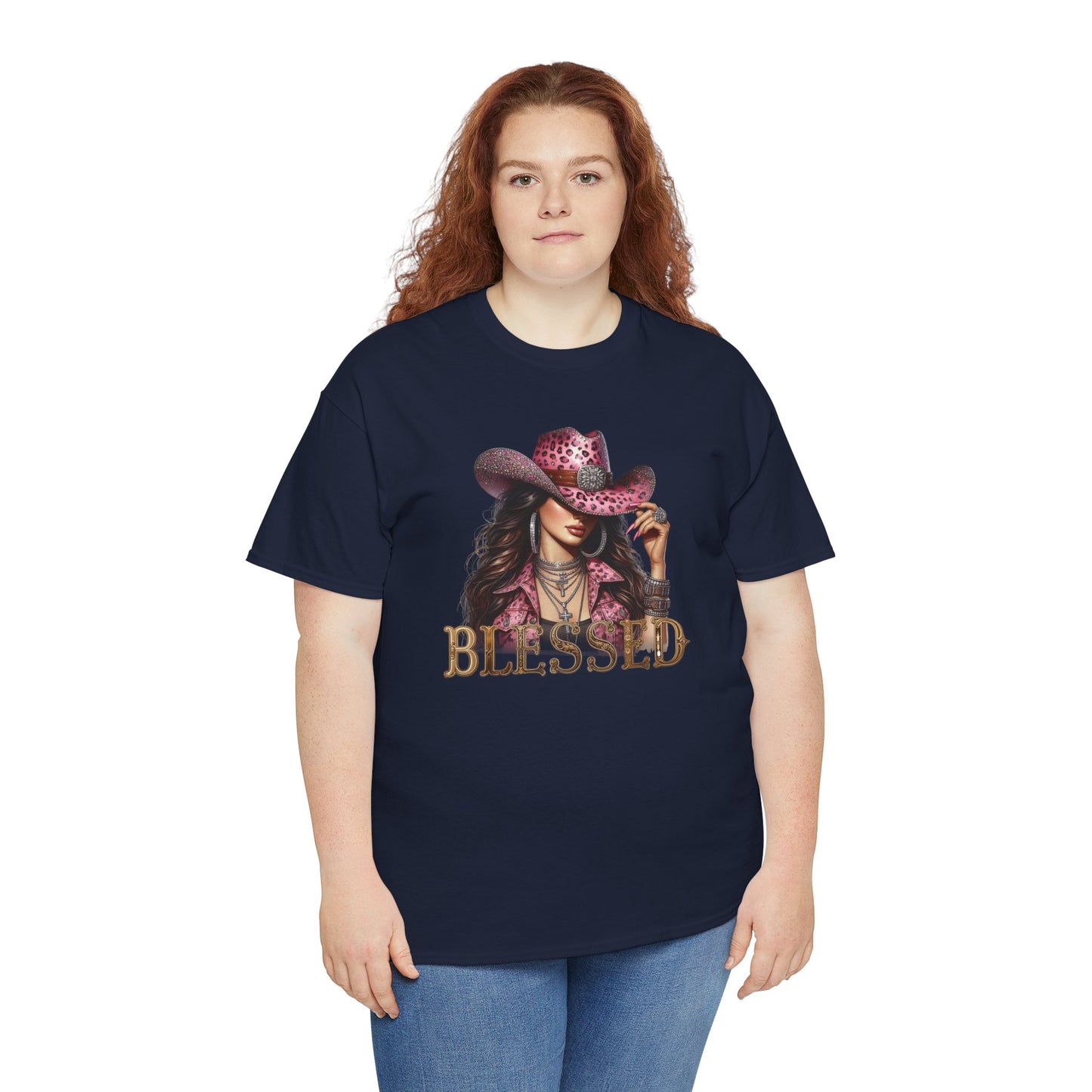 Blessed Cowgirl Shirt – Pink Leopard Western Glam Tee