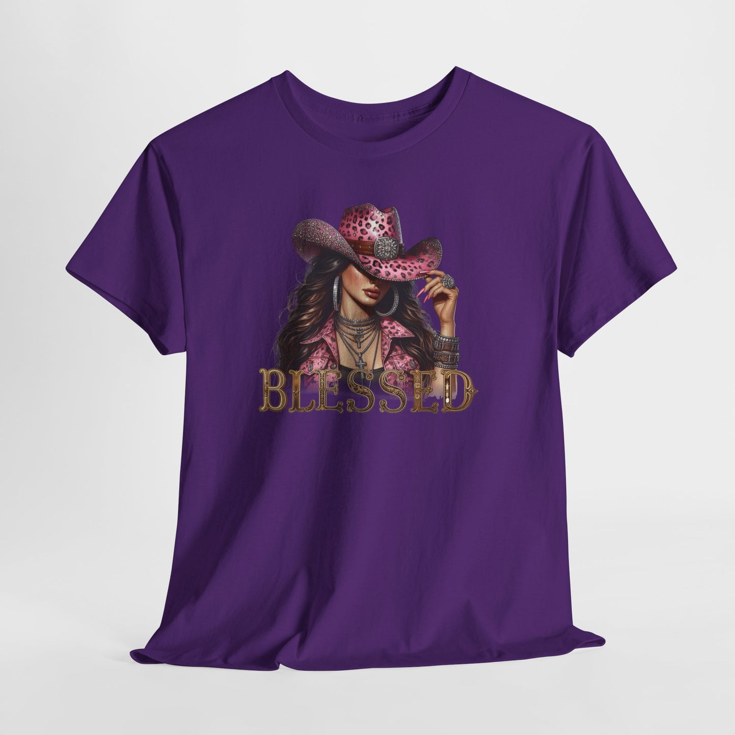 Blessed Cowgirl Shirt – Pink Leopard Western Glam Tee