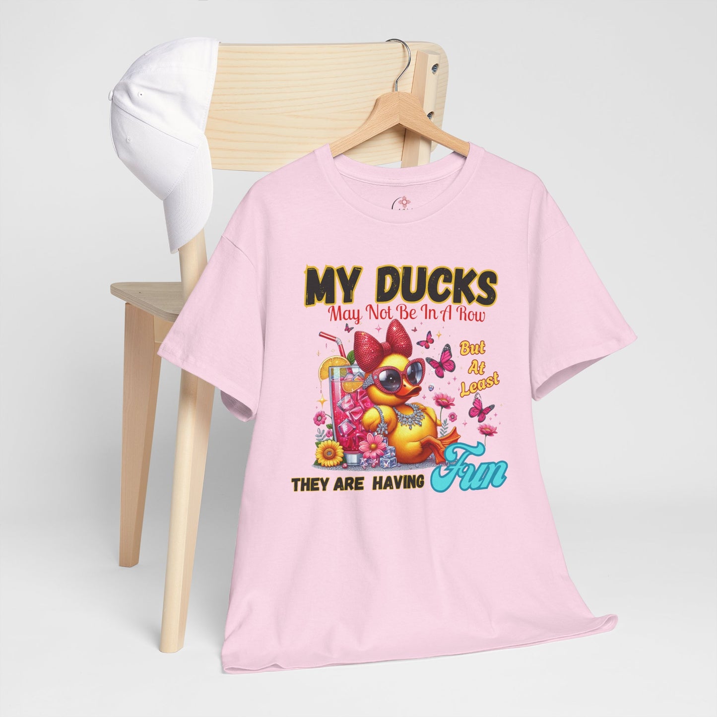 Funny Duck Shirt – “My Ducks May Not Be In A Row But At Least They’re Having Fun” – Cute Summer Graphic Tee – Gildan 5000 Unisex T-Shirt