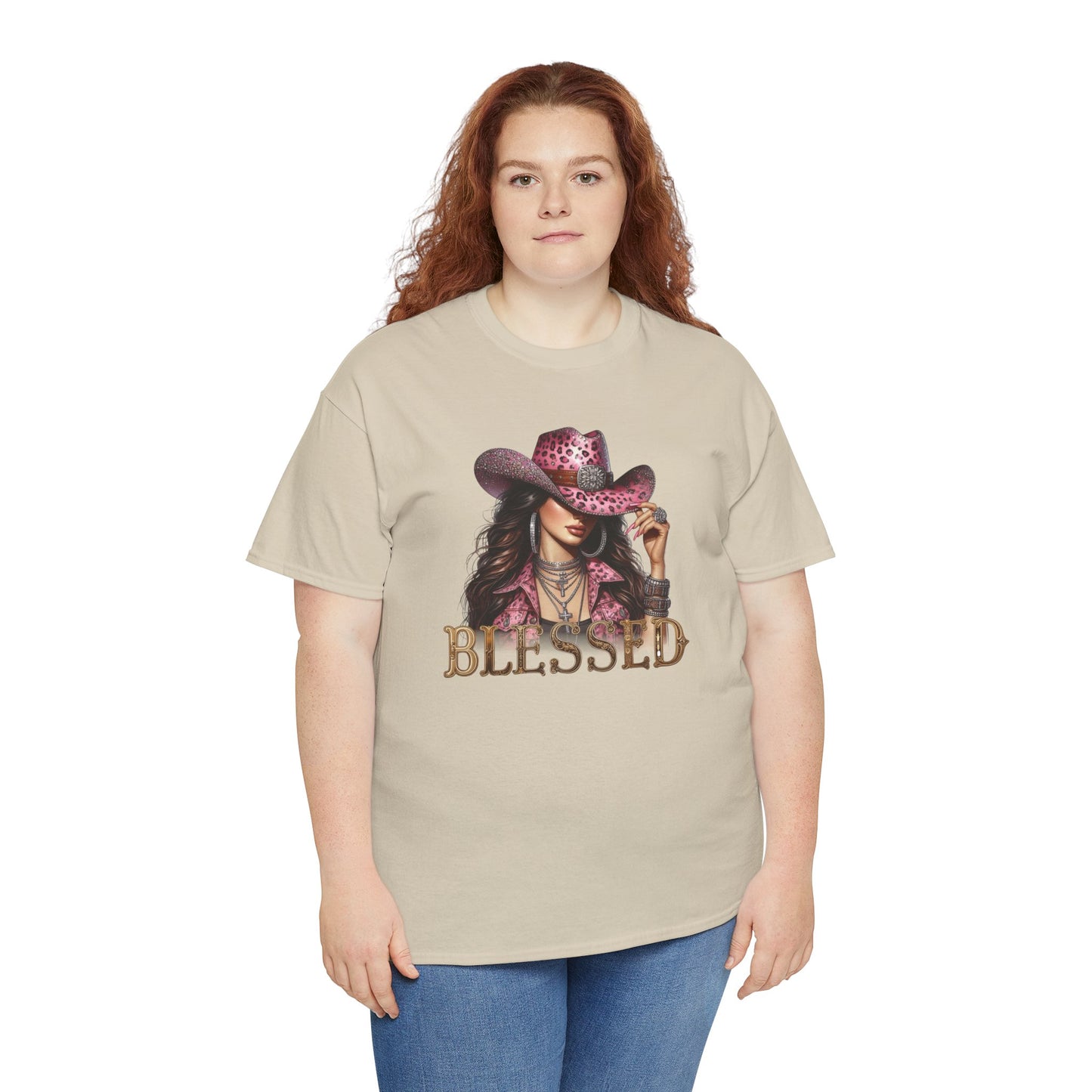 Blessed Cowgirl Shirt – Pink Leopard Western Glam Tee
