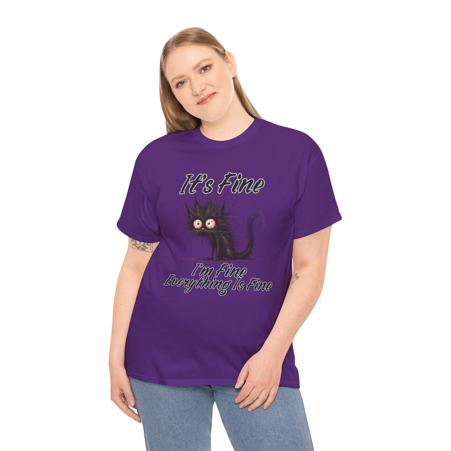 “It’s Fine, I’m Fine, Everything Is Fine” Funny Stressed Cat Shirt