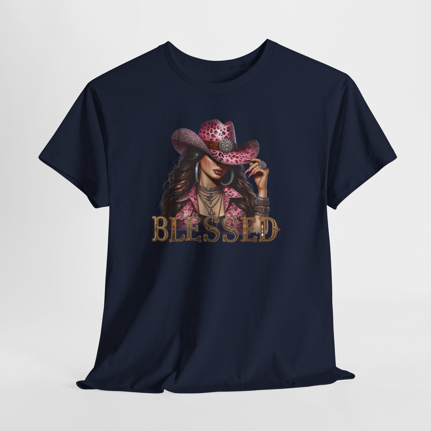 Blessed Cowgirl Shirt – Pink Leopard Western Glam Tee