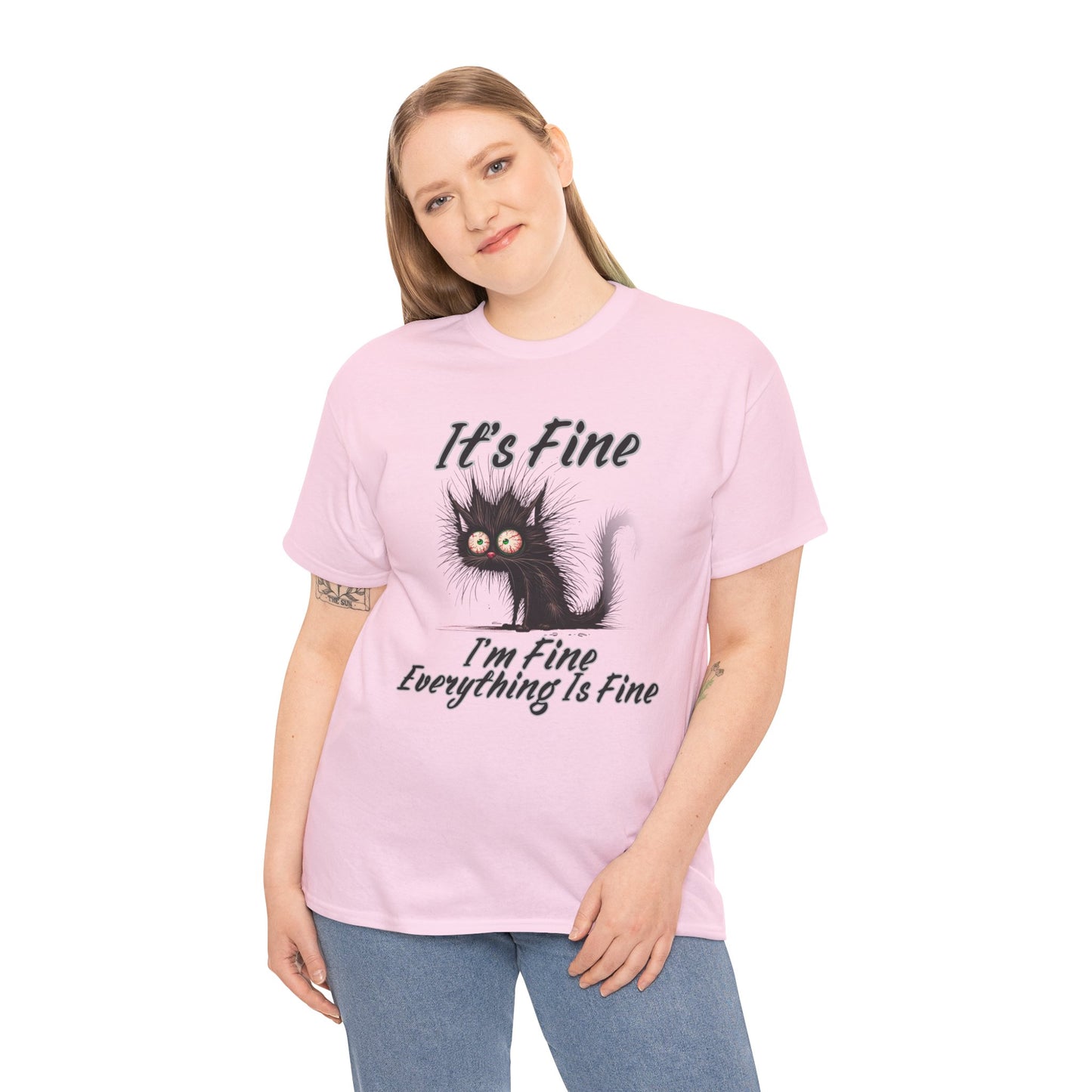 “It’s Fine, I’m Fine, Everything Is Fine” Funny Stressed Cat Shirt