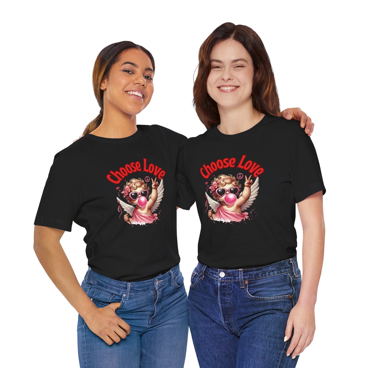 Choose Love Cupid T-Shirt – Peace & Love Valentine Graphic Tee
