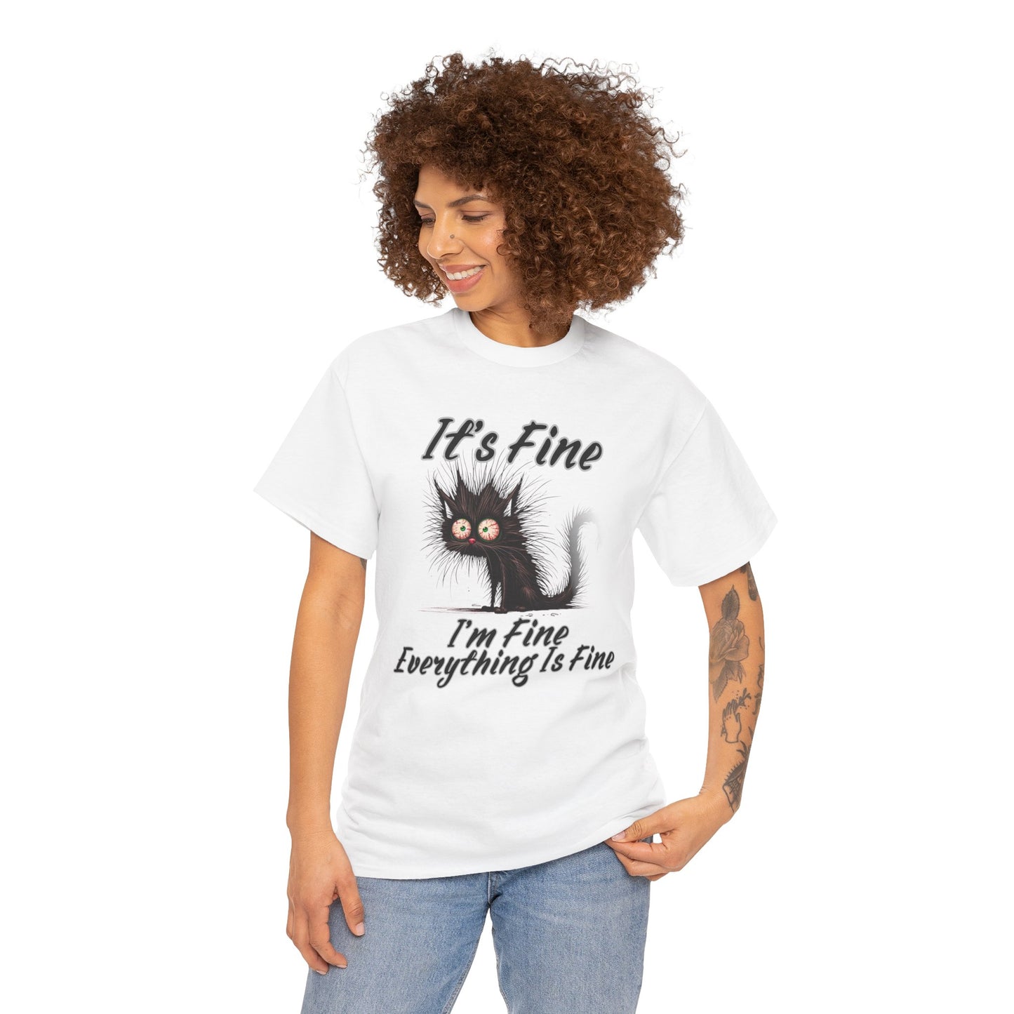 “It’s Fine, I’m Fine, Everything Is Fine” Funny Stressed Cat Shirt