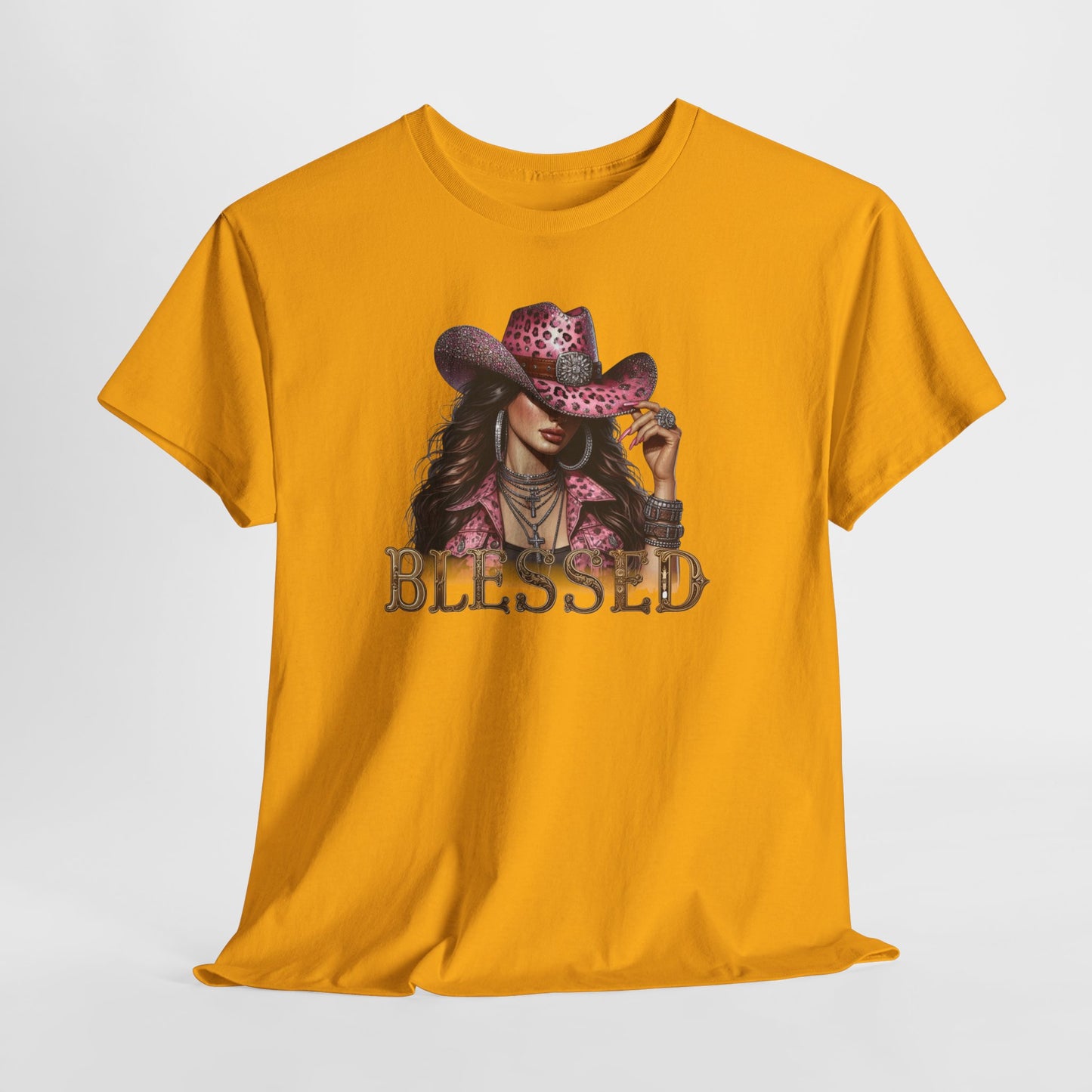 Blessed Cowgirl Shirt – Pink Leopard Western Glam Tee