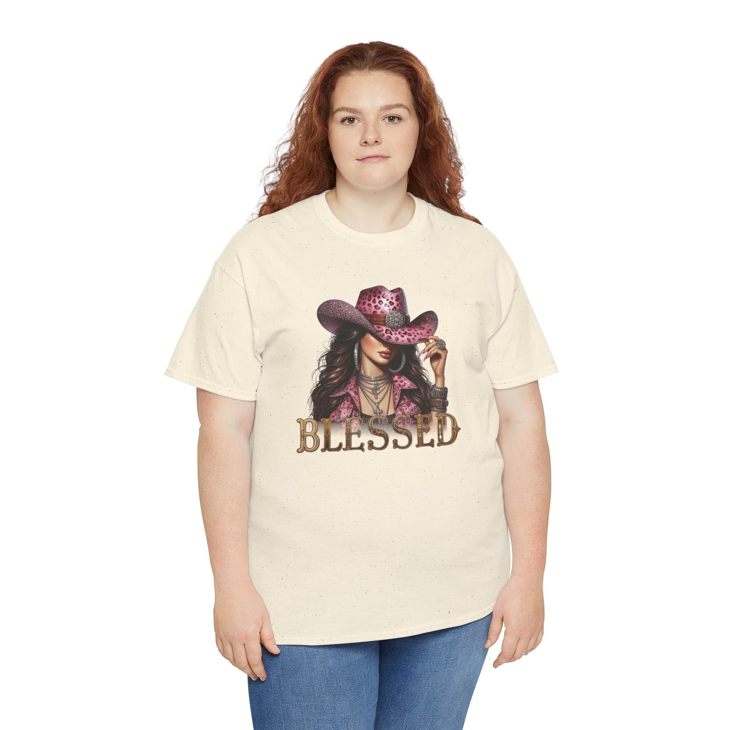Blessed Cowgirl Shirt – Pink Leopard Western Glam Tee