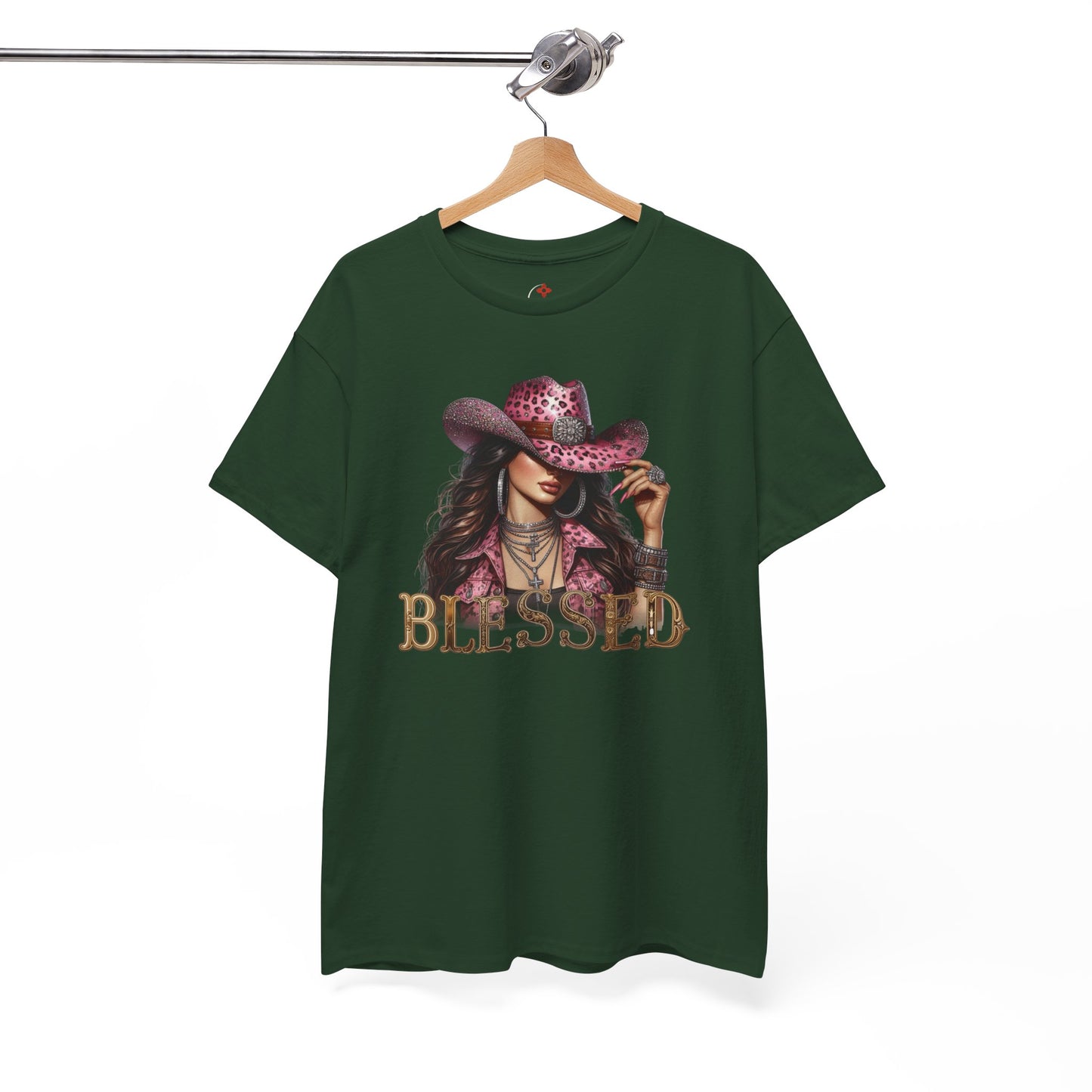Blessed Cowgirl Shirt – Pink Leopard Western Glam Tee