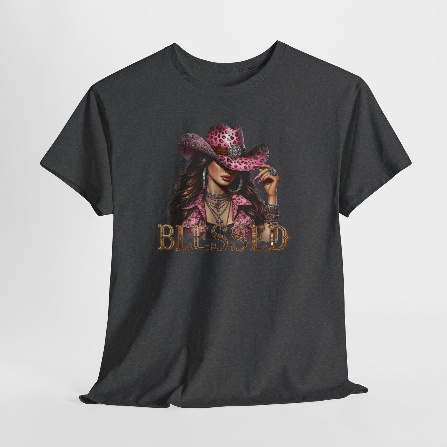 Blessed Cowgirl Shirt – Pink Leopard Western Glam Tee