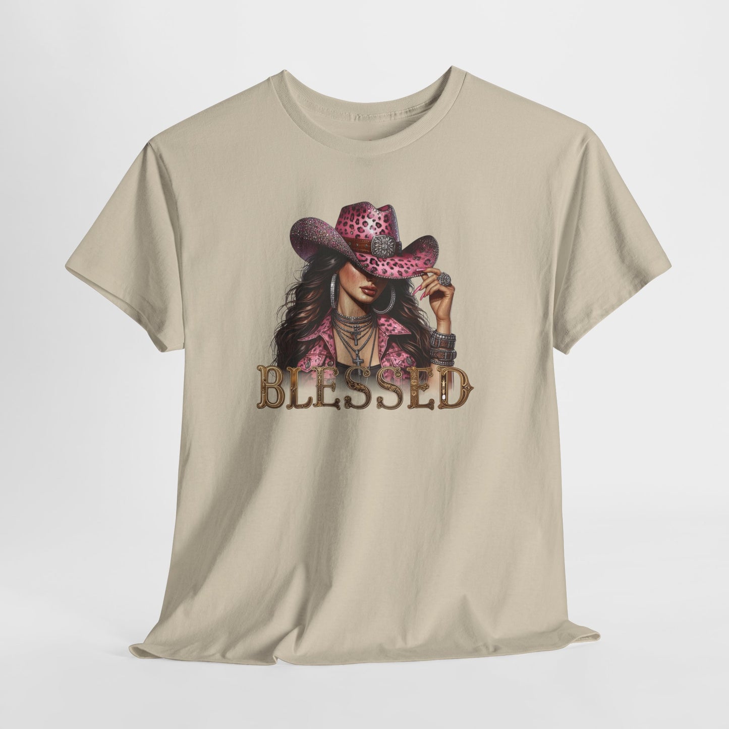 Blessed Cowgirl Shirt – Pink Leopard Western Glam Tee