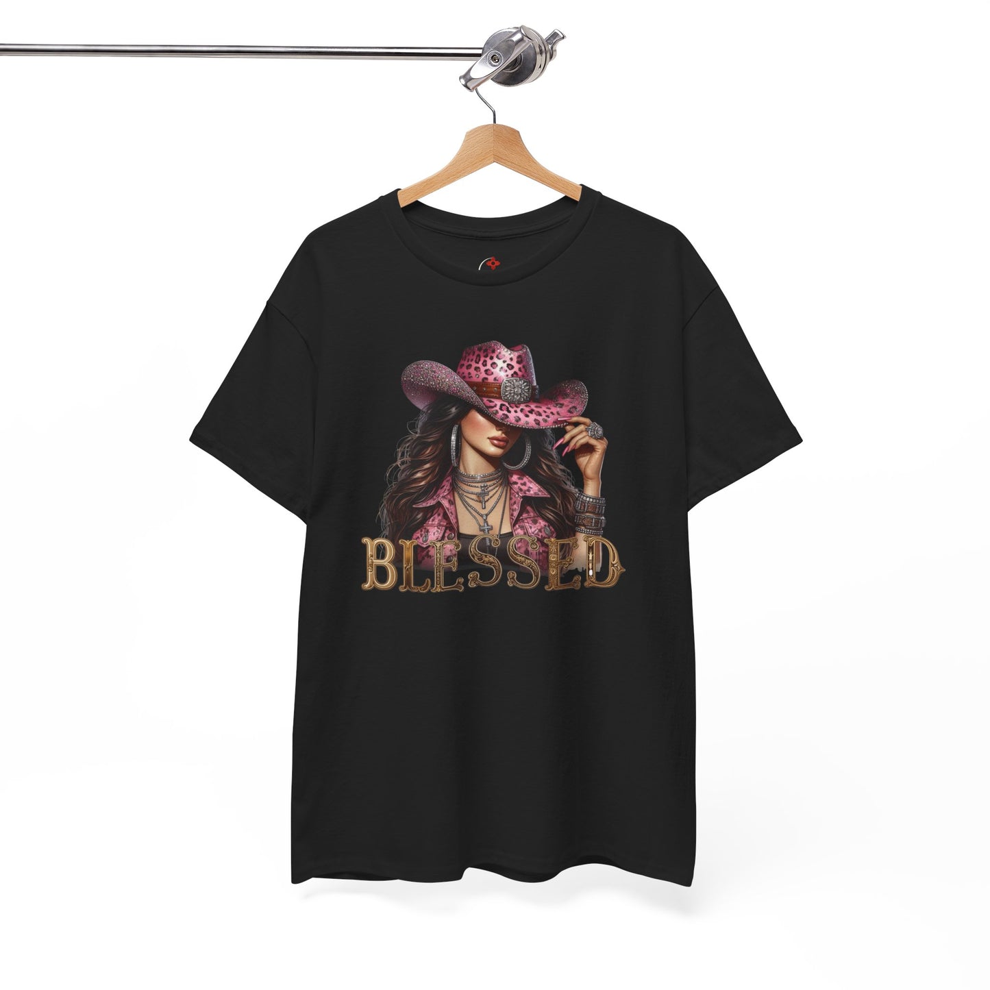 Blessed Cowgirl Shirt – Pink Leopard Western Glam Tee