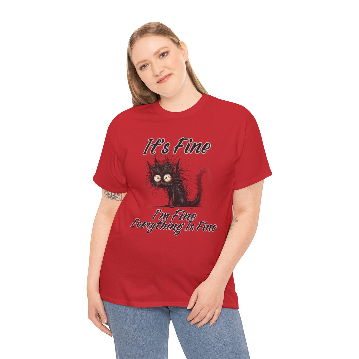 “It’s Fine, I’m Fine, Everything Is Fine” Funny Stressed Cat Shirt