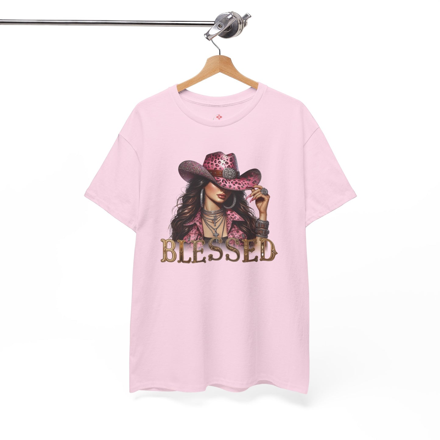 Blessed Cowgirl Shirt – Pink Leopard Western Glam Tee
