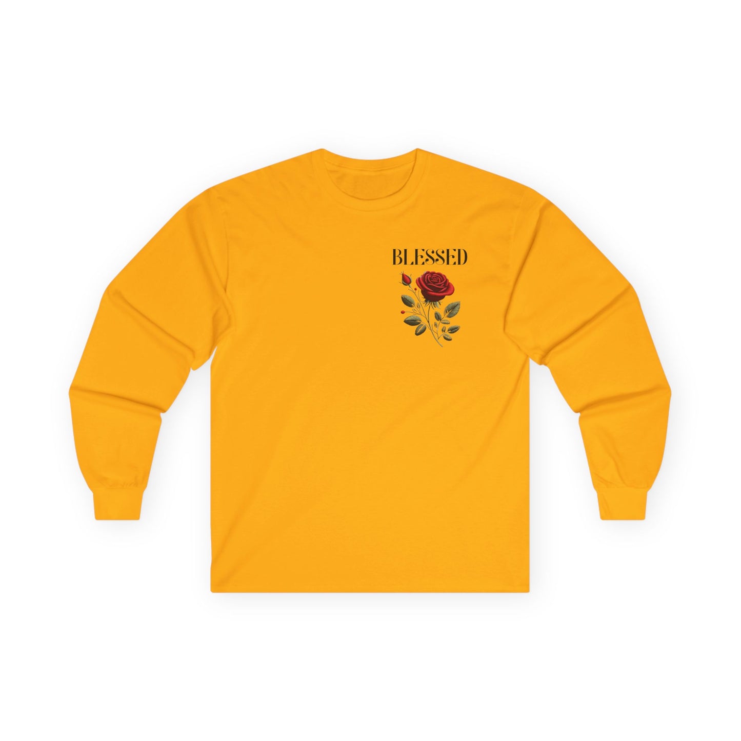 Blessed Roses Long Sleeve Tee – Bold Faith & Style Graphic