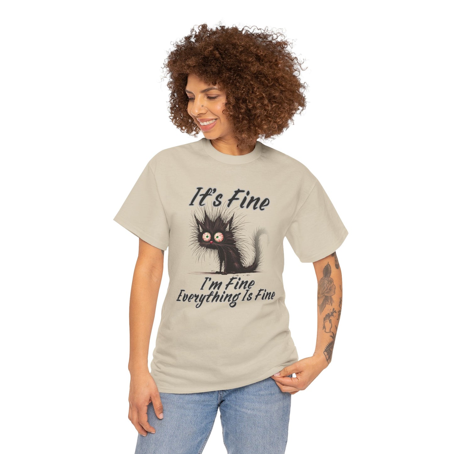 “It’s Fine, I’m Fine, Everything Is Fine” Funny Stressed Cat Shirt