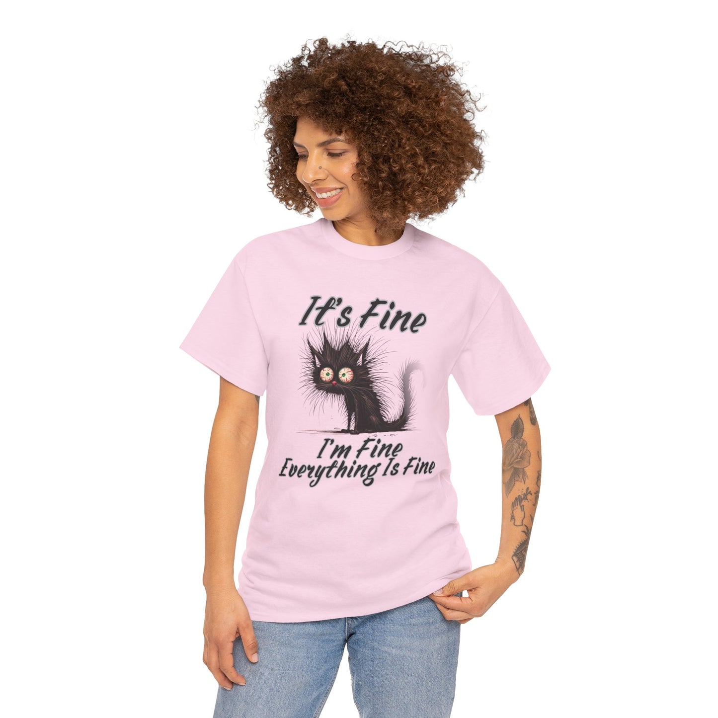 “It’s Fine, I’m Fine, Everything Is Fine” Funny Stressed Cat Shirt