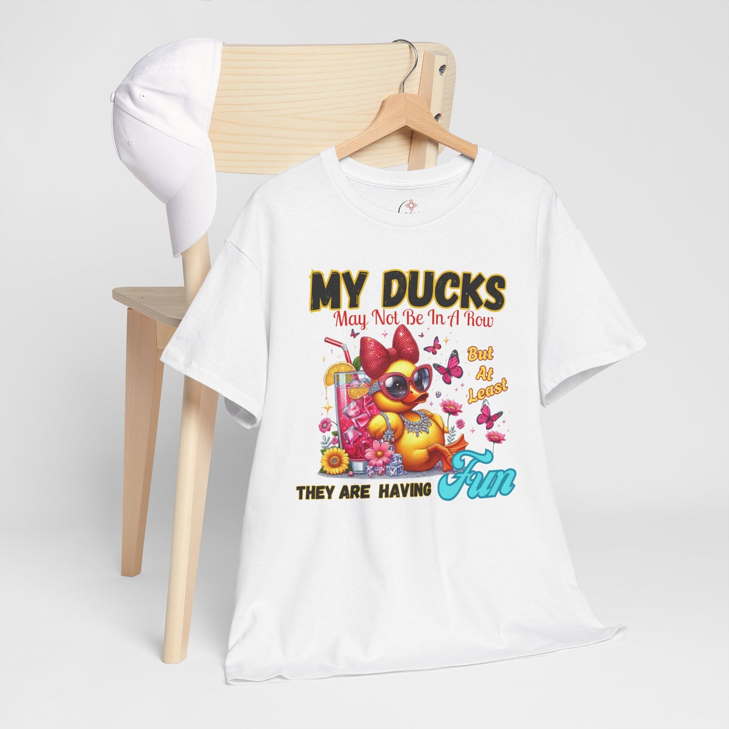 Funny Duck Shirt – “My Ducks May Not Be In A Row But At Least They’re Having Fun” – Cute Summer Graphic Tee – Gildan 5000 Unisex T-Shirt
