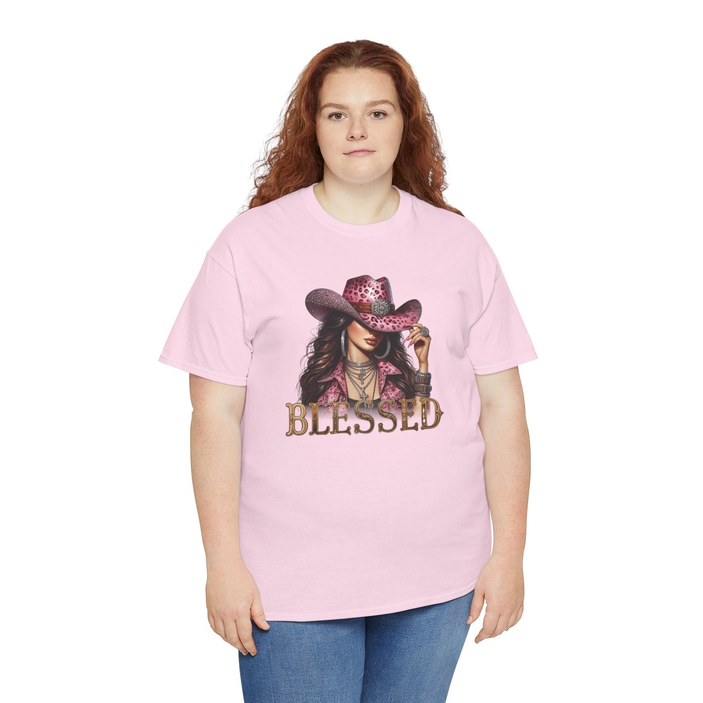 Blessed Cowgirl Shirt – Pink Leopard Western Glam Tee