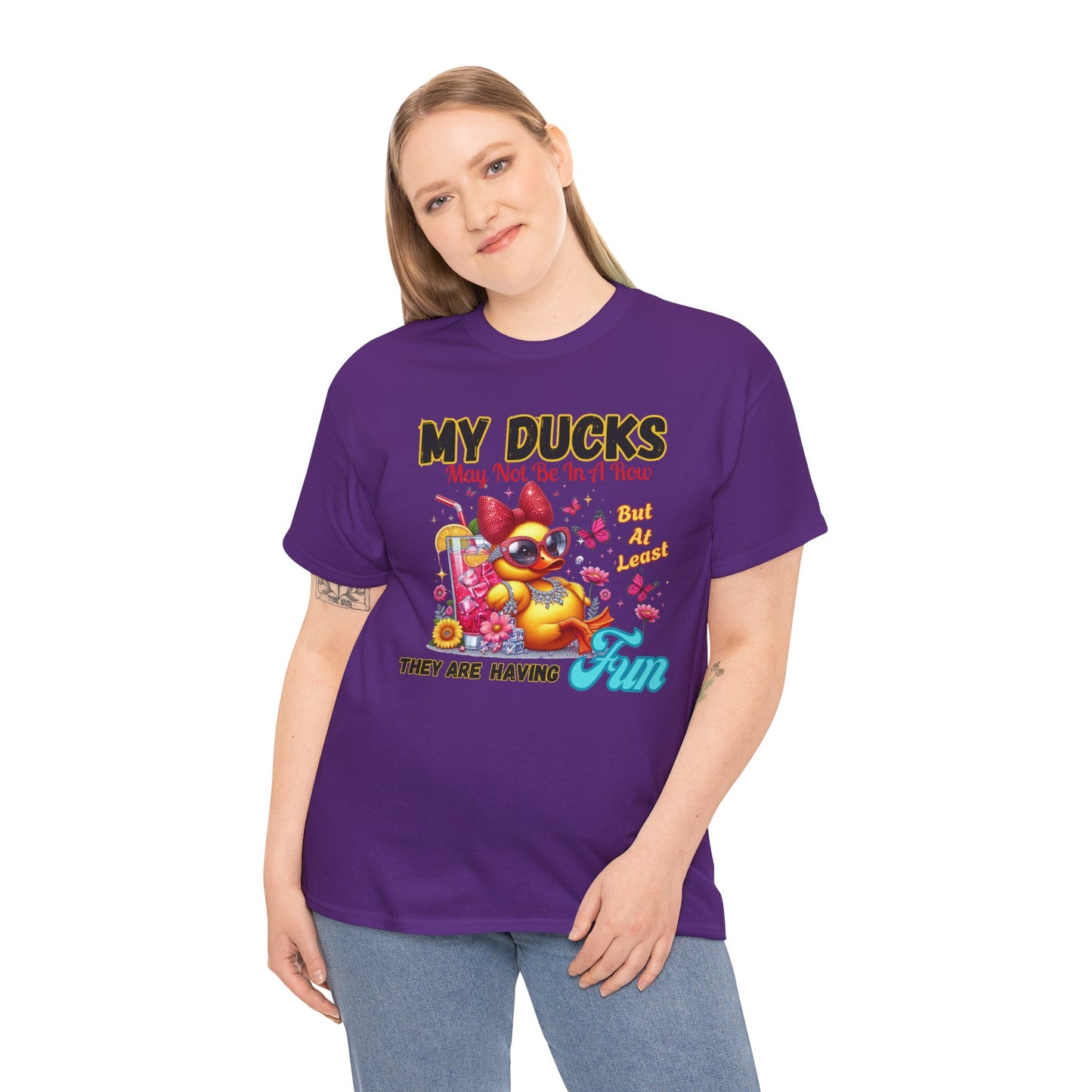 Funny Duck Shirt – “My Ducks May Not Be In A Row But At Least They’re Having Fun” – Cute Summer Graphic Tee – Gildan 5000 Unisex T-Shirt