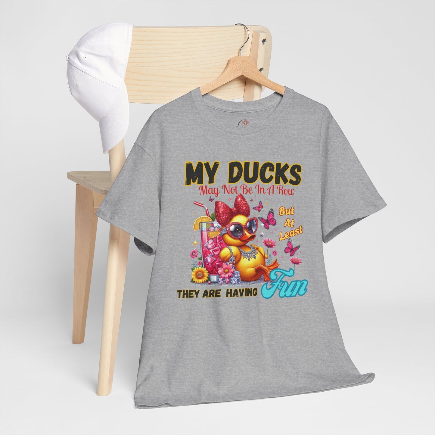 Funny Duck Shirt – “My Ducks May Not Be In A Row But At Least They’re Having Fun” – Cute Summer Graphic Tee – Gildan 5000 Unisex T-Shirt