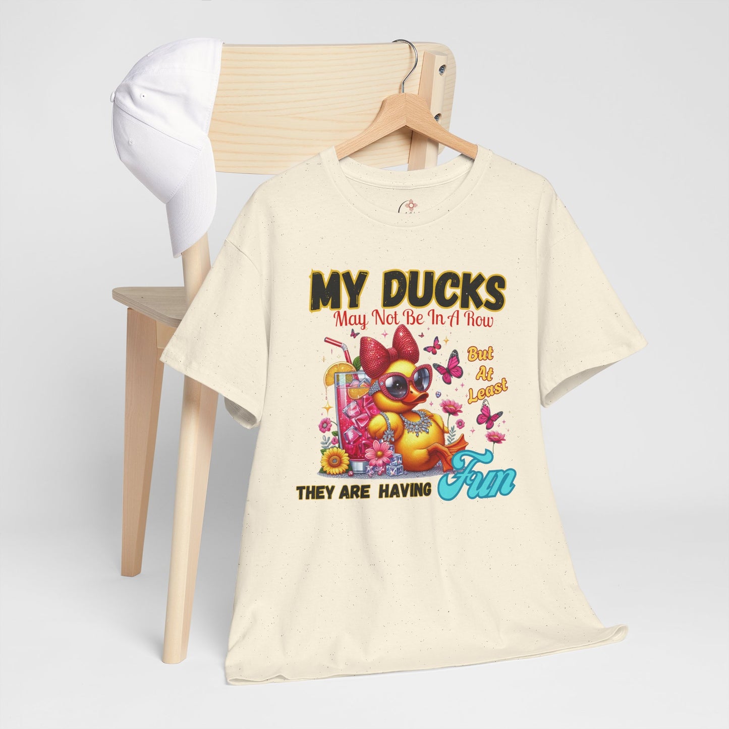 Funny Duck Shirt – “My Ducks May Not Be In A Row But At Least They’re Having Fun” – Cute Summer Graphic Tee – Gildan 5000 Unisex T-Shirt