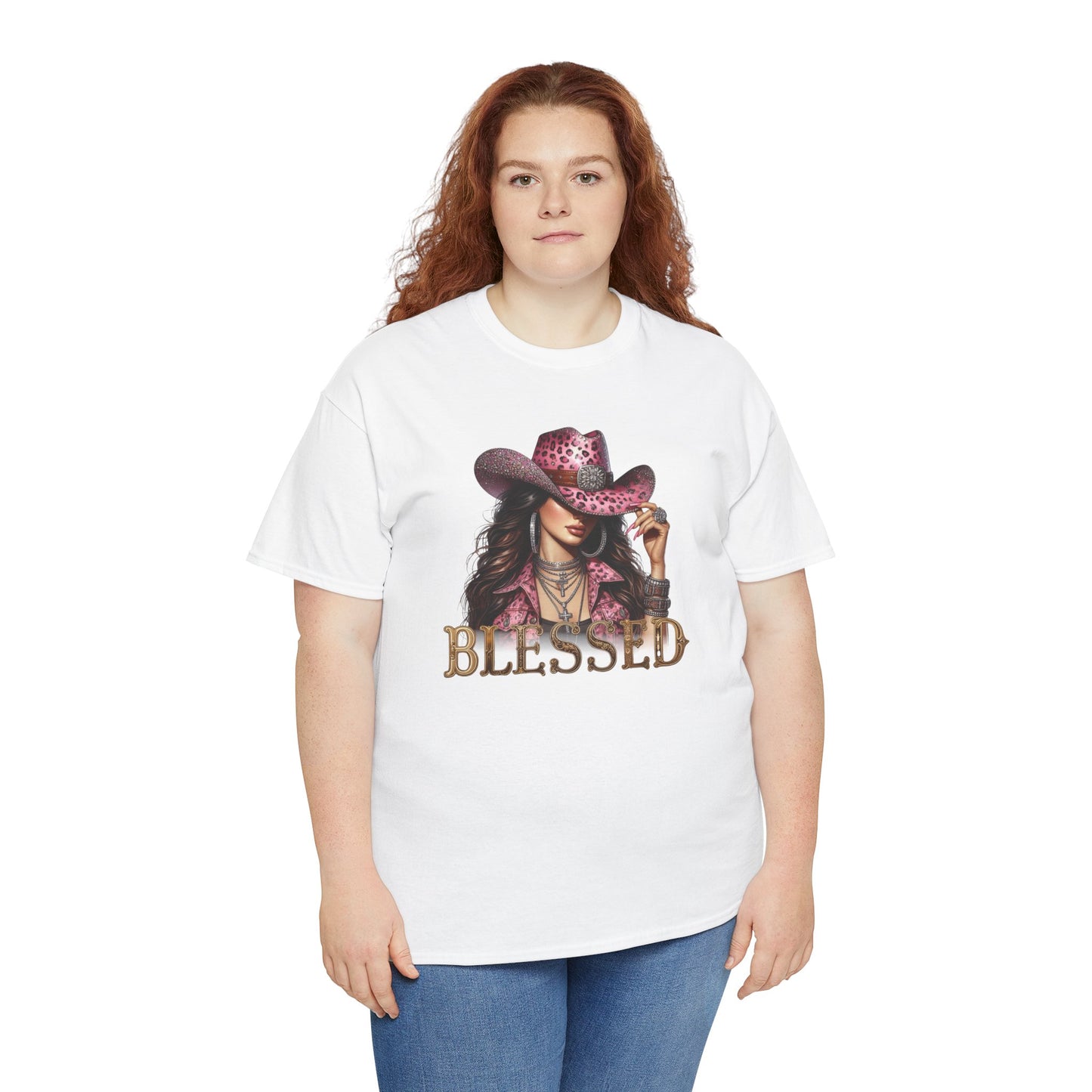 Blessed Cowgirl Shirt – Pink Leopard Western Glam Tee