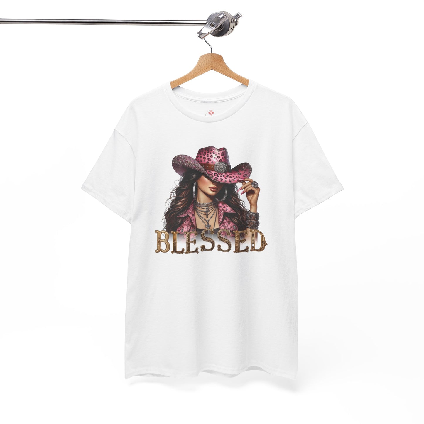 Blessed Cowgirl Shirt – Pink Leopard Western Glam Tee