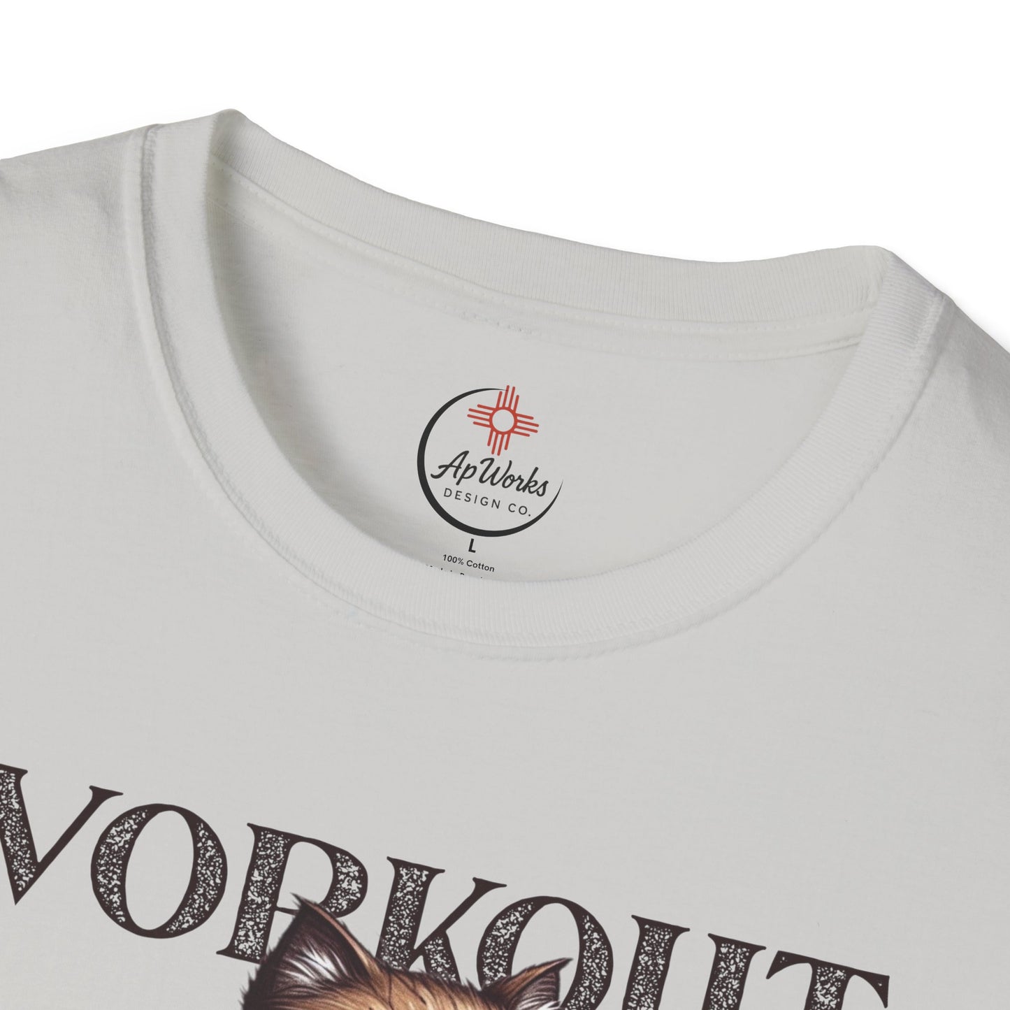 Workout Cat T-Shirt – “Because Murder Is Wrong” Funny Gym Tee