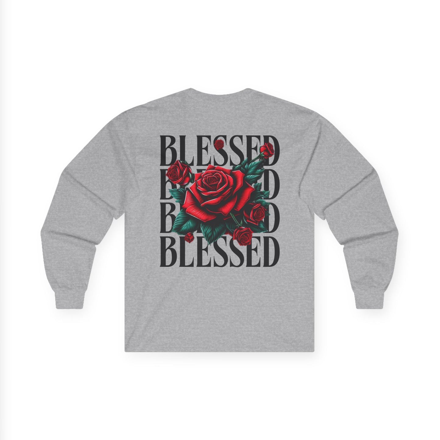 Blessed Roses Long Sleeve Tee – Bold Faith & Style Graphic