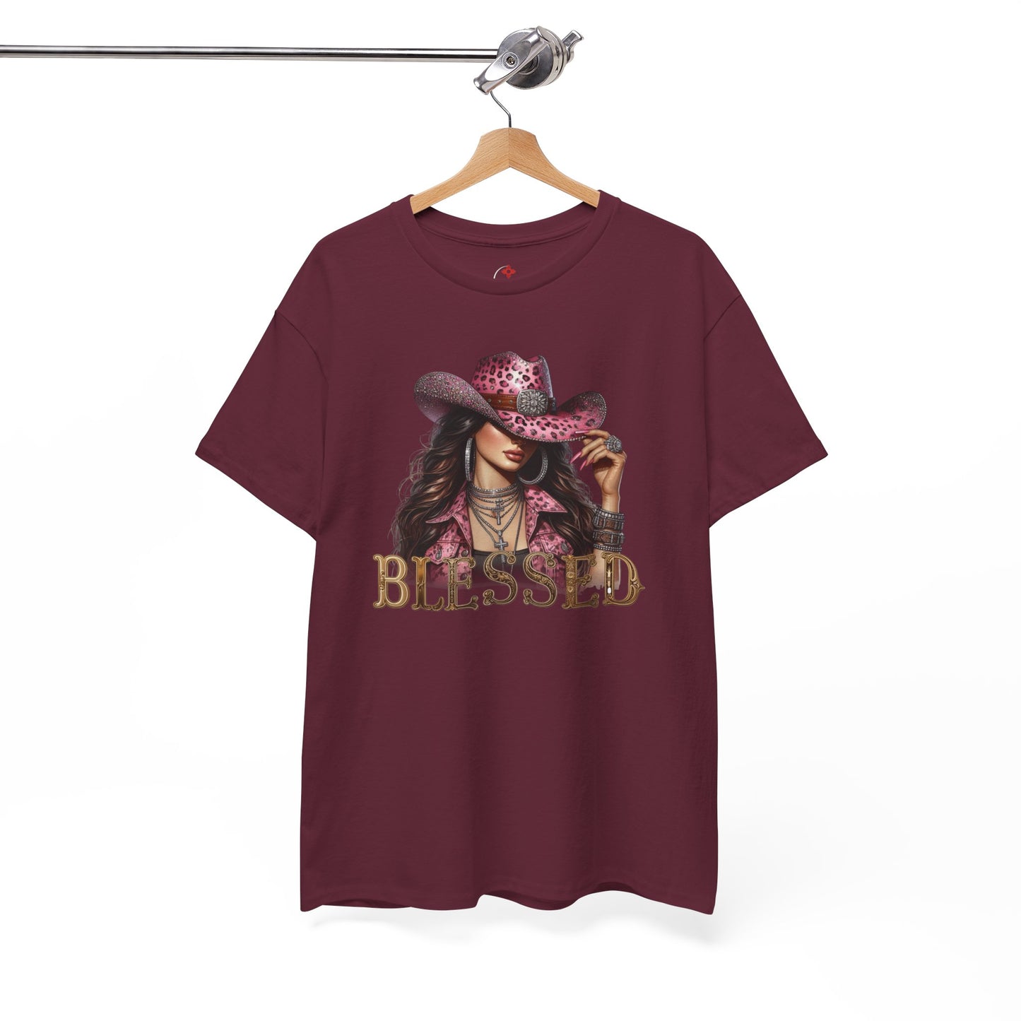 Blessed Cowgirl Shirt – Pink Leopard Western Glam Tee