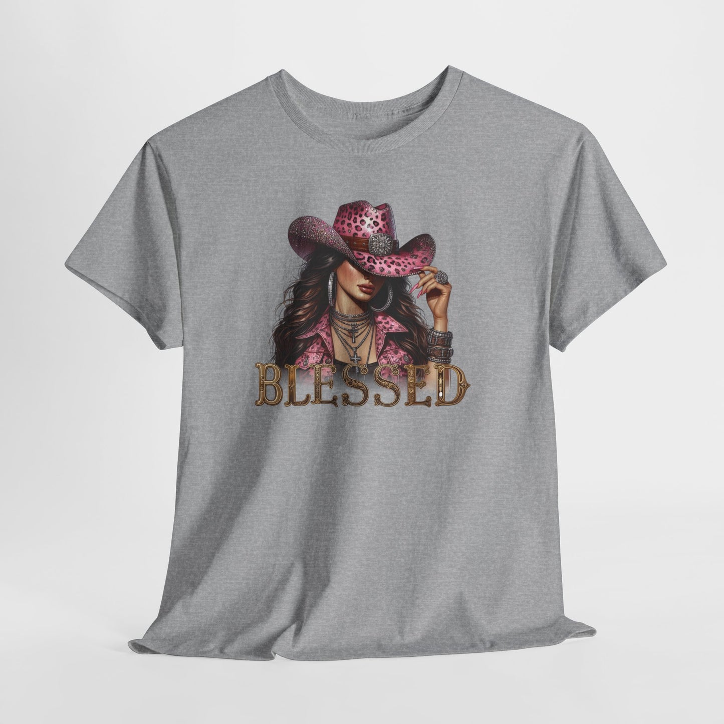 Blessed Cowgirl Shirt – Pink Leopard Western Glam Tee