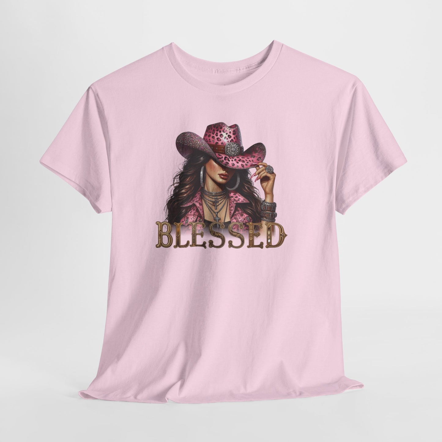 Blessed Cowgirl Shirt – Pink Leopard Western Glam Tee