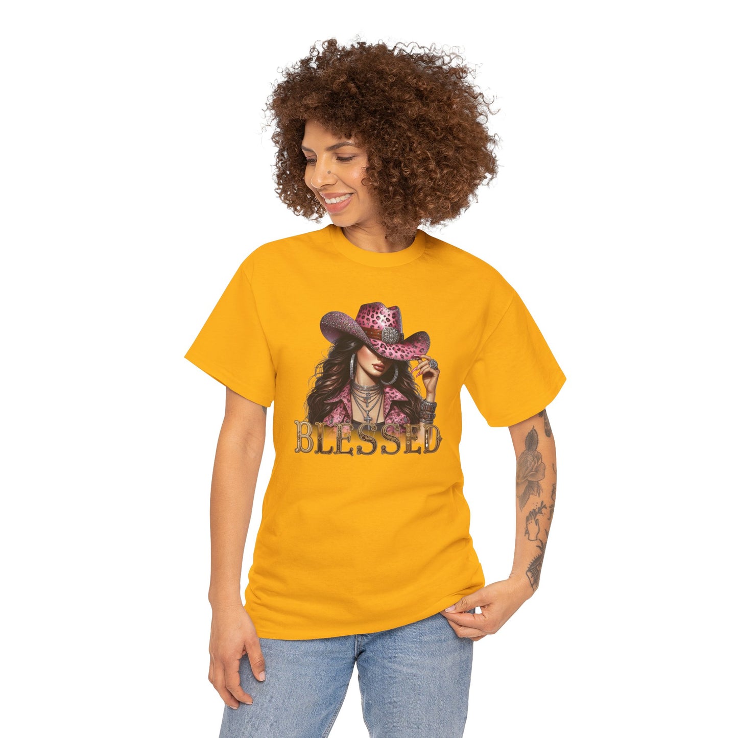 Blessed Cowgirl Shirt – Pink Leopard Western Glam Tee