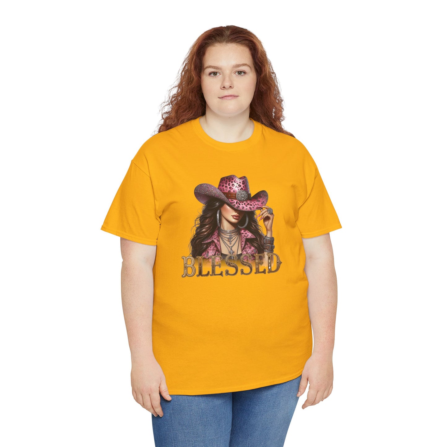 Blessed Cowgirl Shirt – Pink Leopard Western Glam Tee