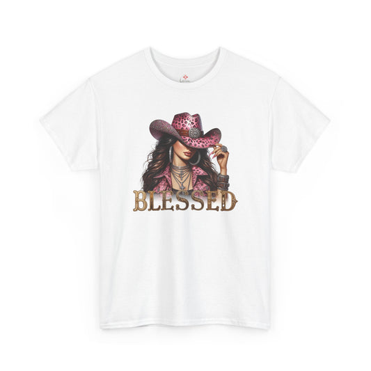 Blessed Cowgirl Shirt – Pink Leopard Western Glam Tee